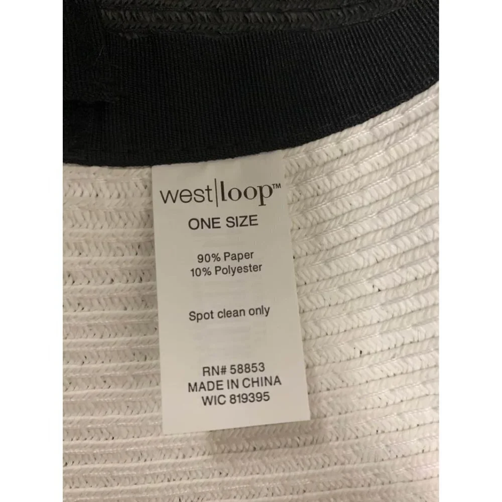 NWT Westloop Packable Adjustable Womens Visor Black/White Y2K Granny Demure Z2